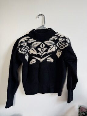 VINTAGE FLORAL YOKE WOOL SWEATER